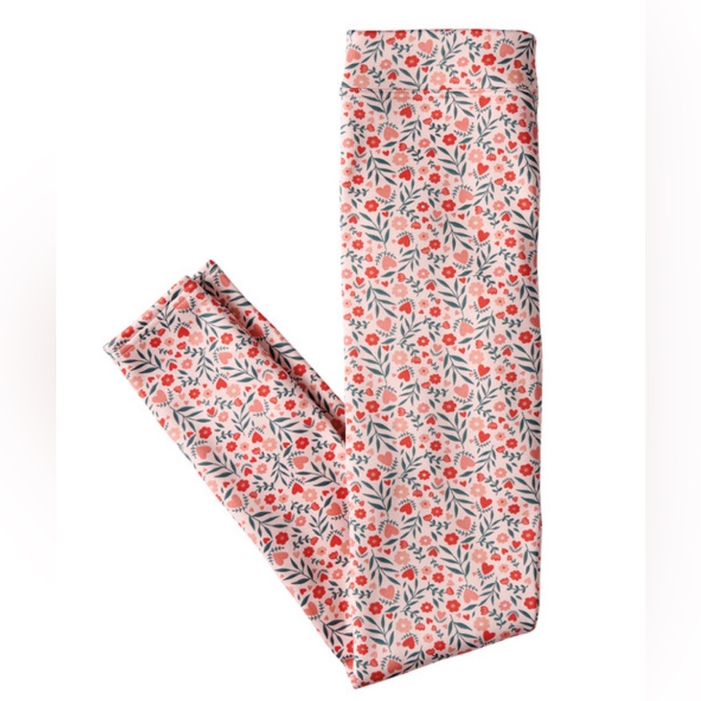 Serra Pink Floral Fleece Lined Leggings, size S and M